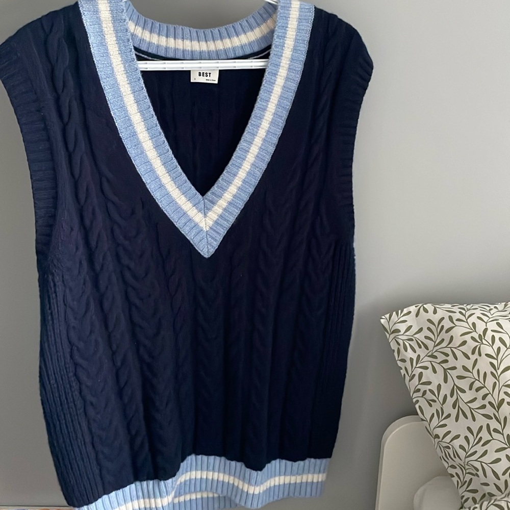 Sunday Best Navy Blue Knitted Vest